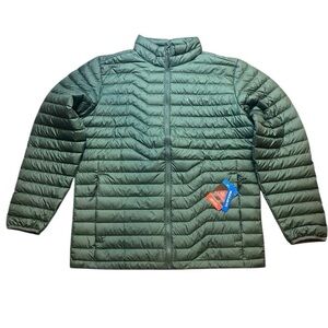 Columbia Men's XL Woodrose Crest Omni-Heat Down Jacket Zipper Pockets Green